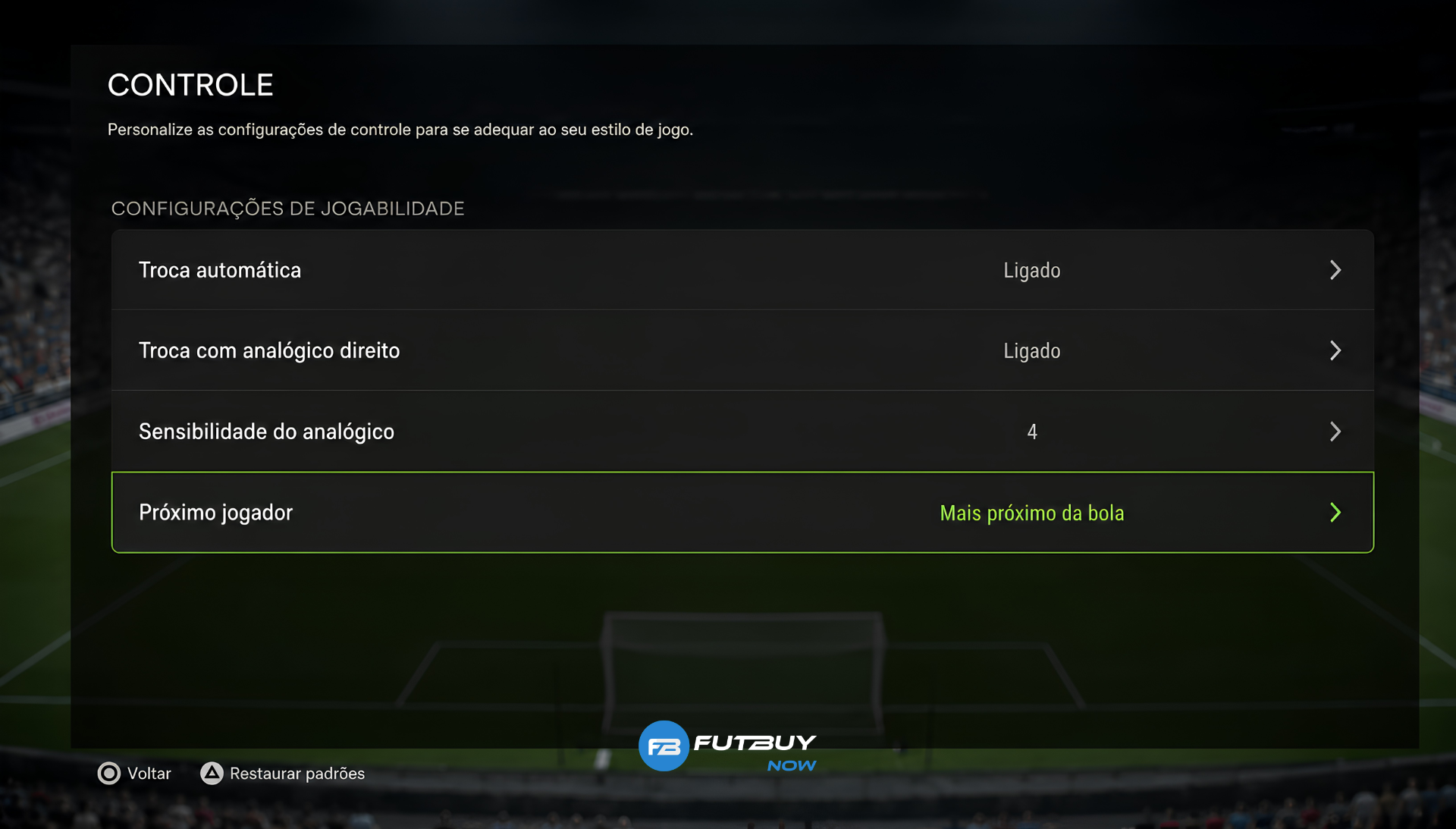 Imagem do artigo Como alterar o cursor para o jogador mais próximo da bola no EA FC 26 no blog da FutBuyNow sobre EA FC 26