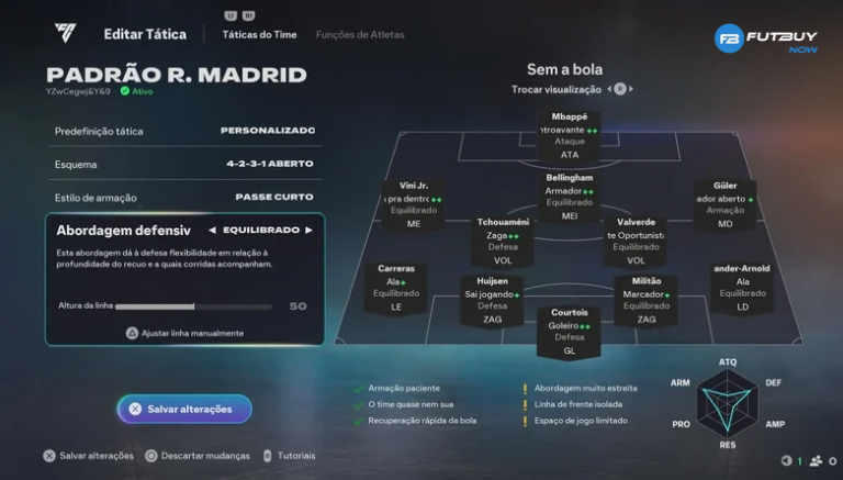 Imagem do artigo Como Alterar a Abordagem Defensiva Durante a Partida no EA FC 26? (Recuada, Equilíbrio, Avançada e Radical) no blog da FutBuyNow sobre EA FC 26