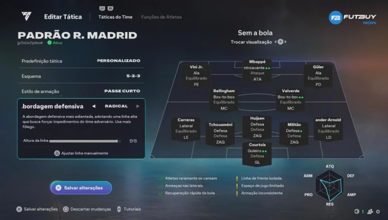 Imagem do artigo Como Alterar a Abordagem Defensiva Durante a Partida no EA FC 26? (Recuada, Equilíbrio, Avançada e Radical) no blog da FutBuyNow sobre EA FC 26